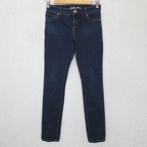 Inc Skinny Leg Regular Fit Dark Blue Wash Size 0 (27x28.5) Logo Embroidered